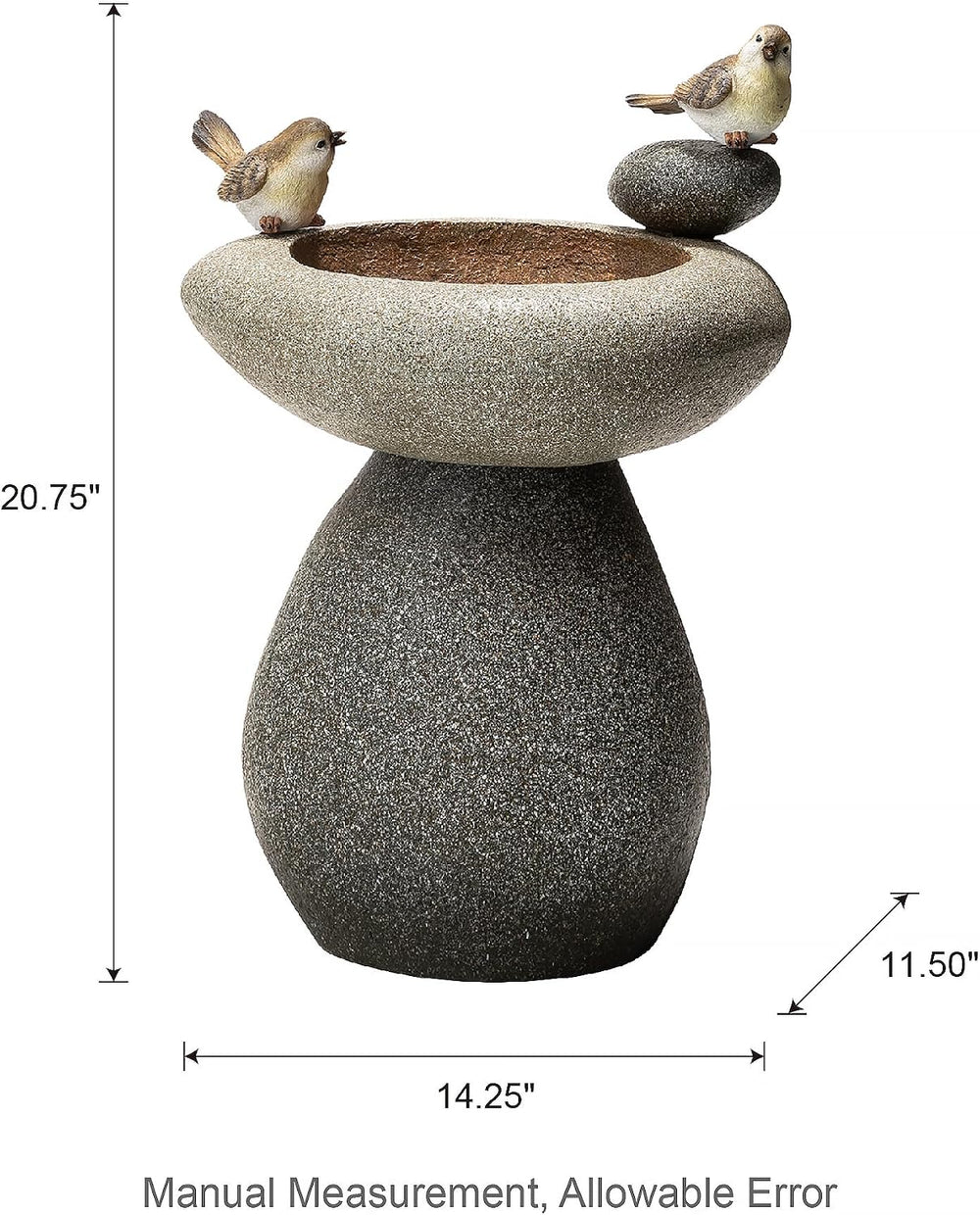 Glitzhome 20.75" H Water Fountain with LED Light and Pump, Zen Style Fau...
