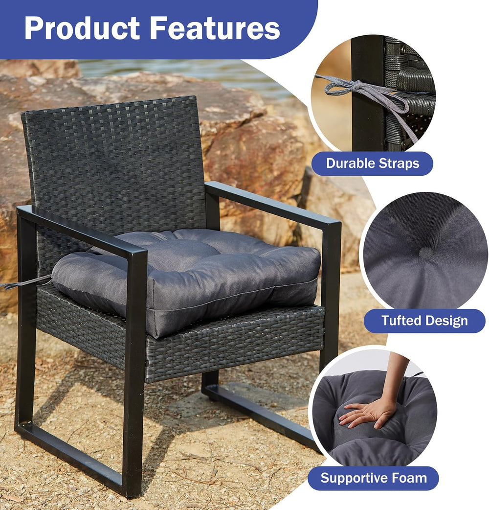 IPYNBAP Outdoor Chair Cushions Set of 2, Patio Chair Cushions with Ties,19x19...