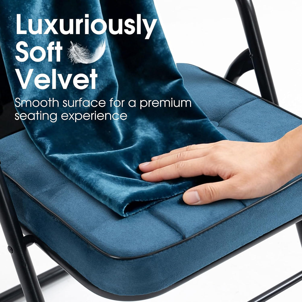 Padded Folding Chairs, Folding Chairs with Cushion Set of 4