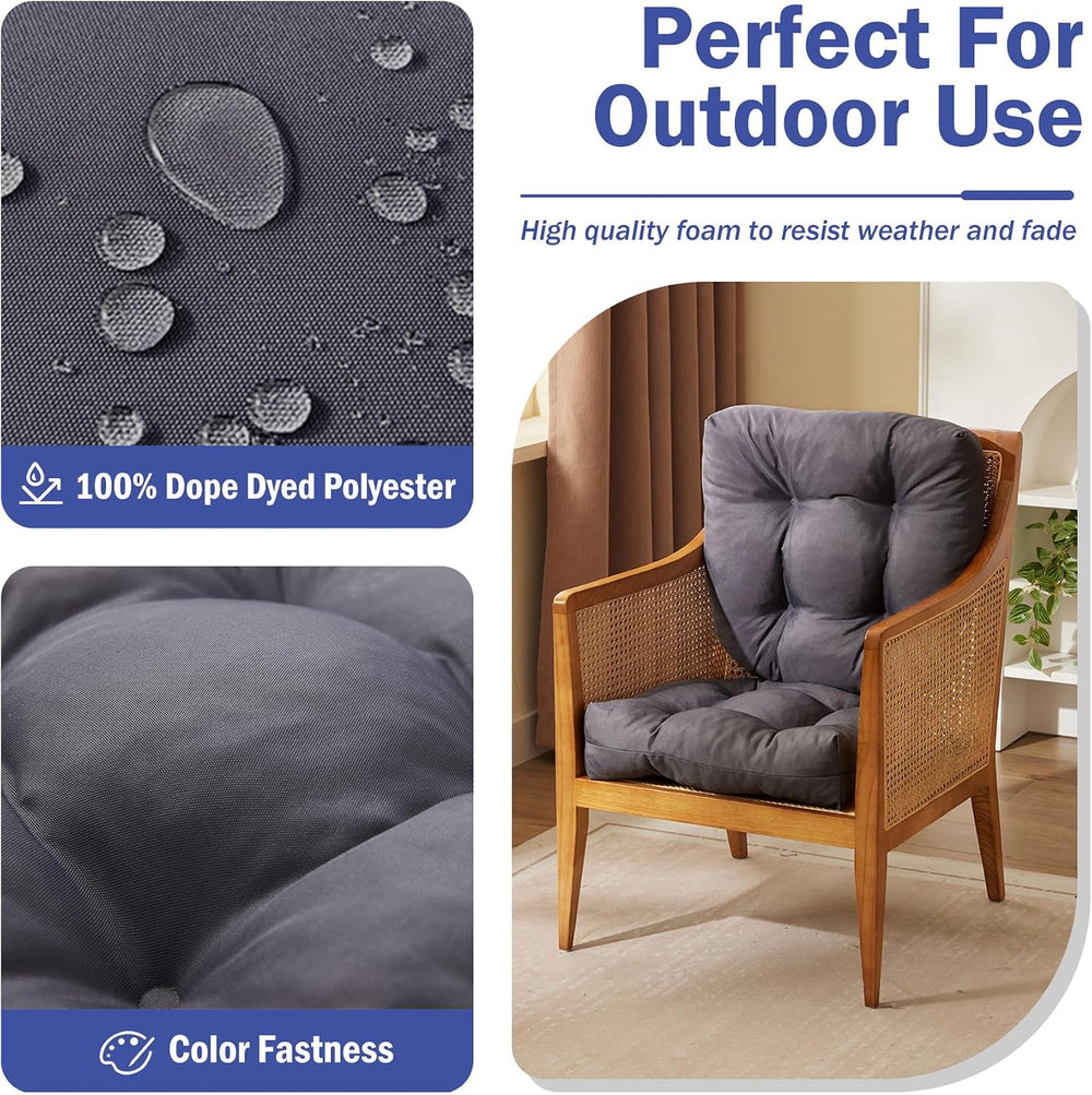 IPYNBAP Outdoor Chair Cushions Set of 2, Patio Chair Cushions with Ties,19x19...