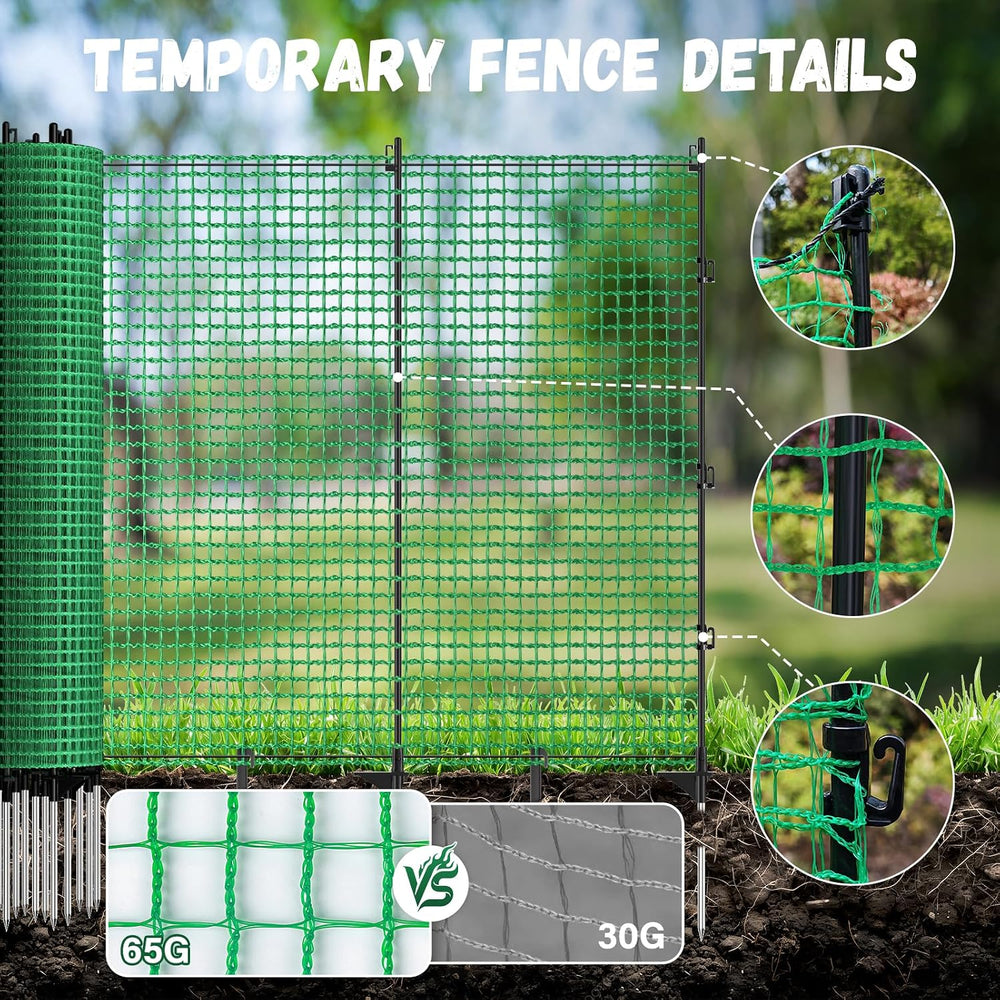4x50FT Temporary Fence with Posts,Plastic Garden Safety Fence