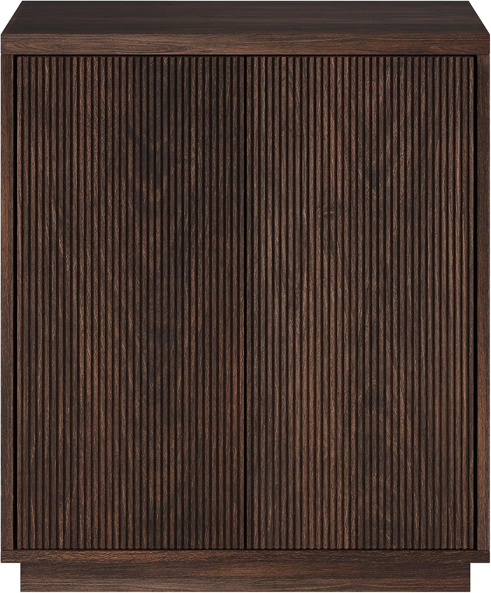 Henn&Hart 28" Fluted Accent Cabinet, Sideboard Buffet, Rich Brown
