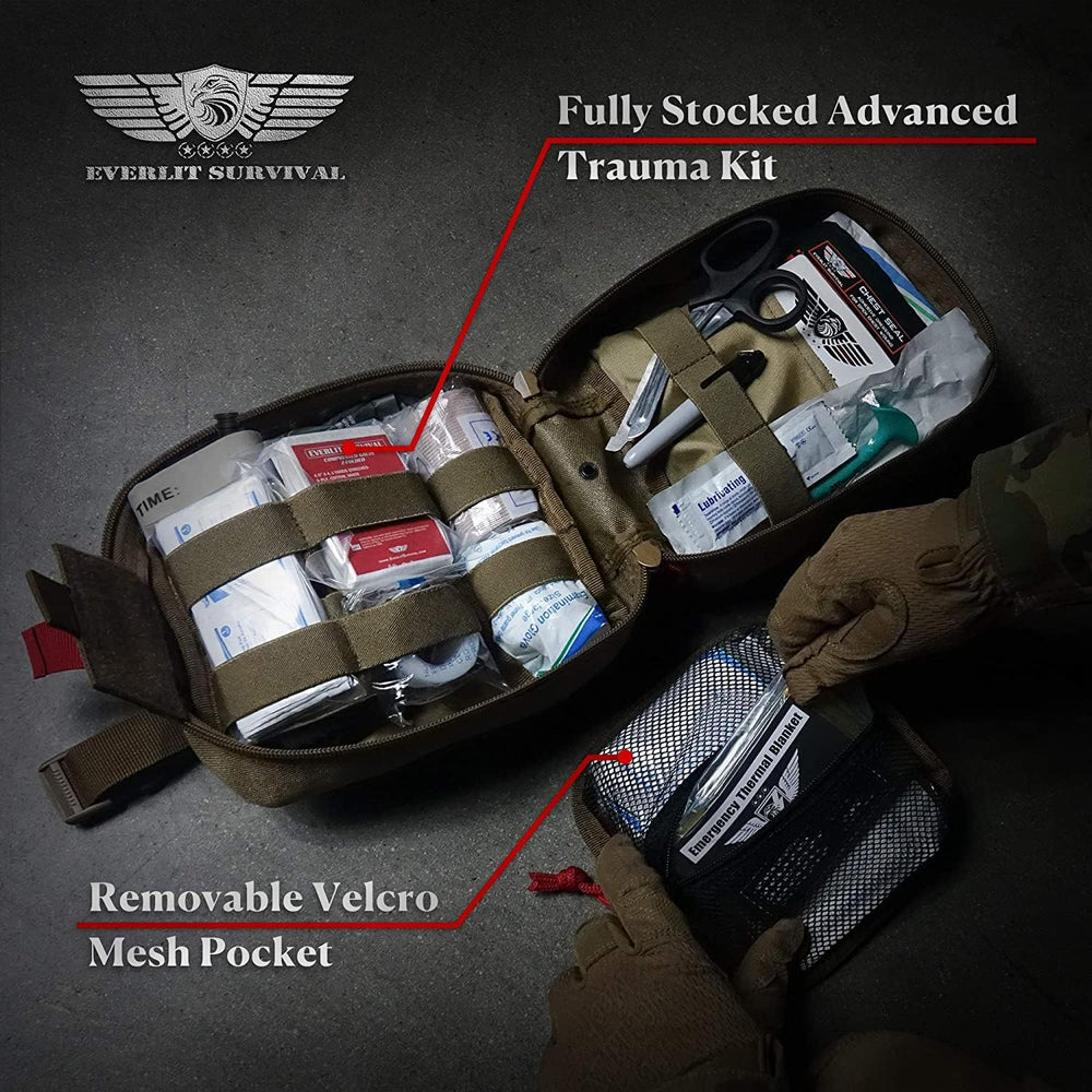 EVERLIT Advanced Trauma Kit, CAT GEN-7 Tourniquet, TCCC Compliant, Mil-Spec N...