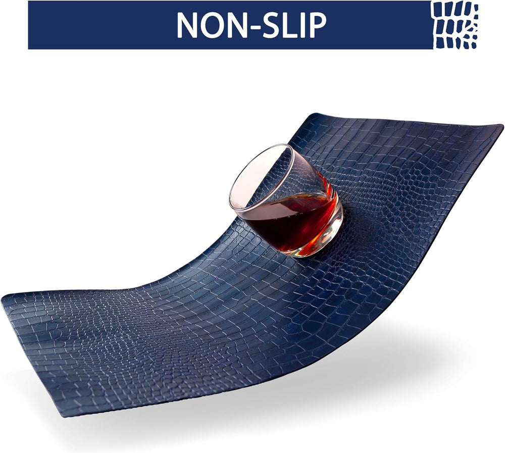 Set of 6 Faux Leather Placemats, PU Table Mats, Waterproof, Stain Resistant, ...