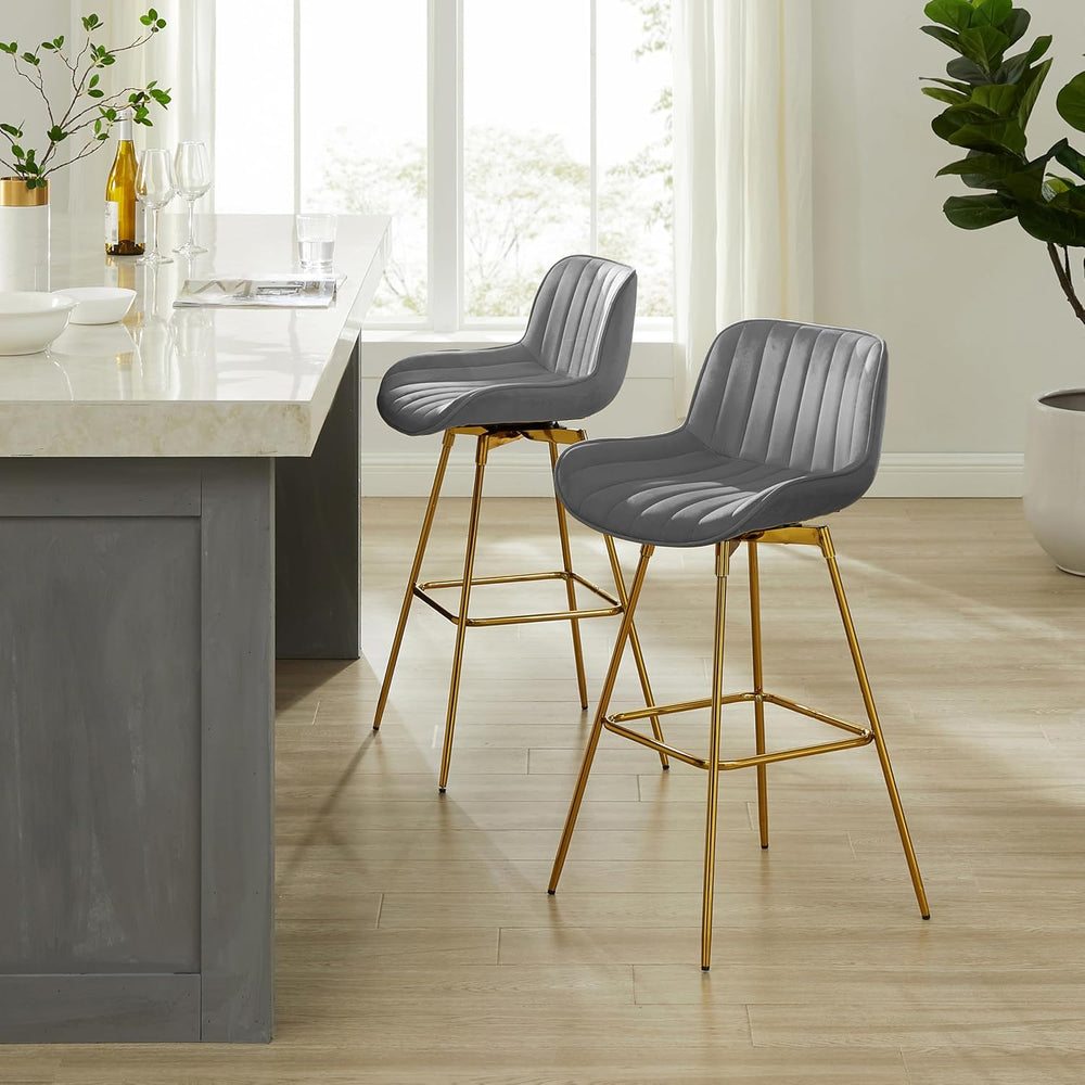 Zouron® Swivel Bar Stools Set of 4, 29" Bar Height Chairs with Back Tall...