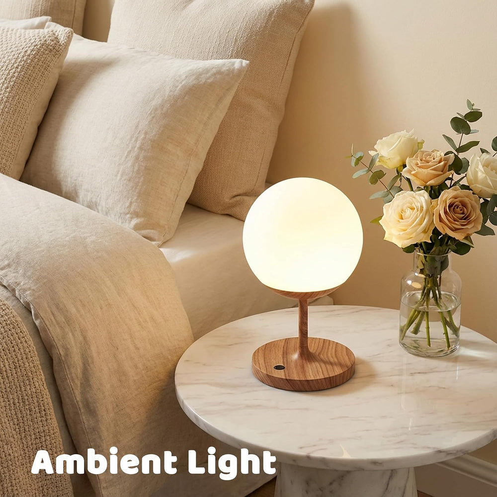 WEILAILUX Shower Lamp Waterproof, Cordless Globe Table Lamp Gold Short