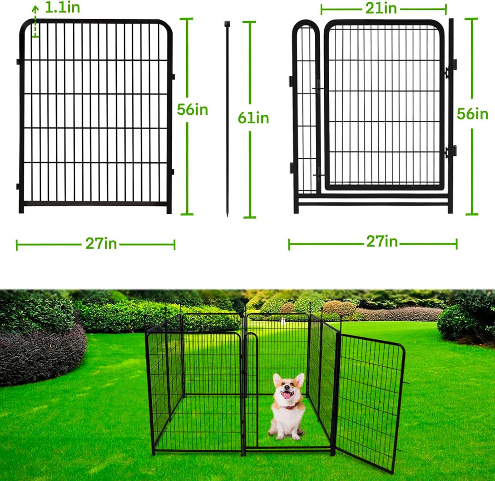 Getlay Tall Garden Fences and Borders for Dogs, 4.6ft High Dog Fence, 10 Pane...