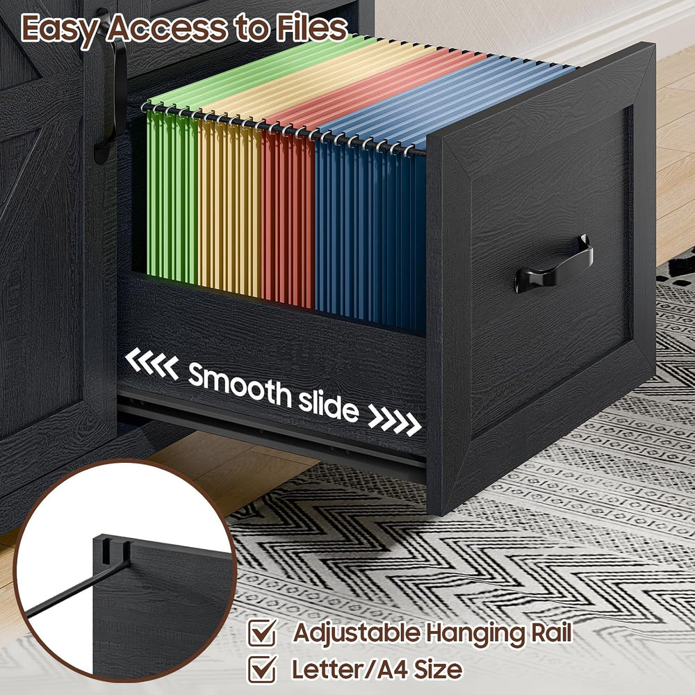 Befrases File Cabinet 3 Drawers Lateral File Cabinet with Adjustable Shelf fo...