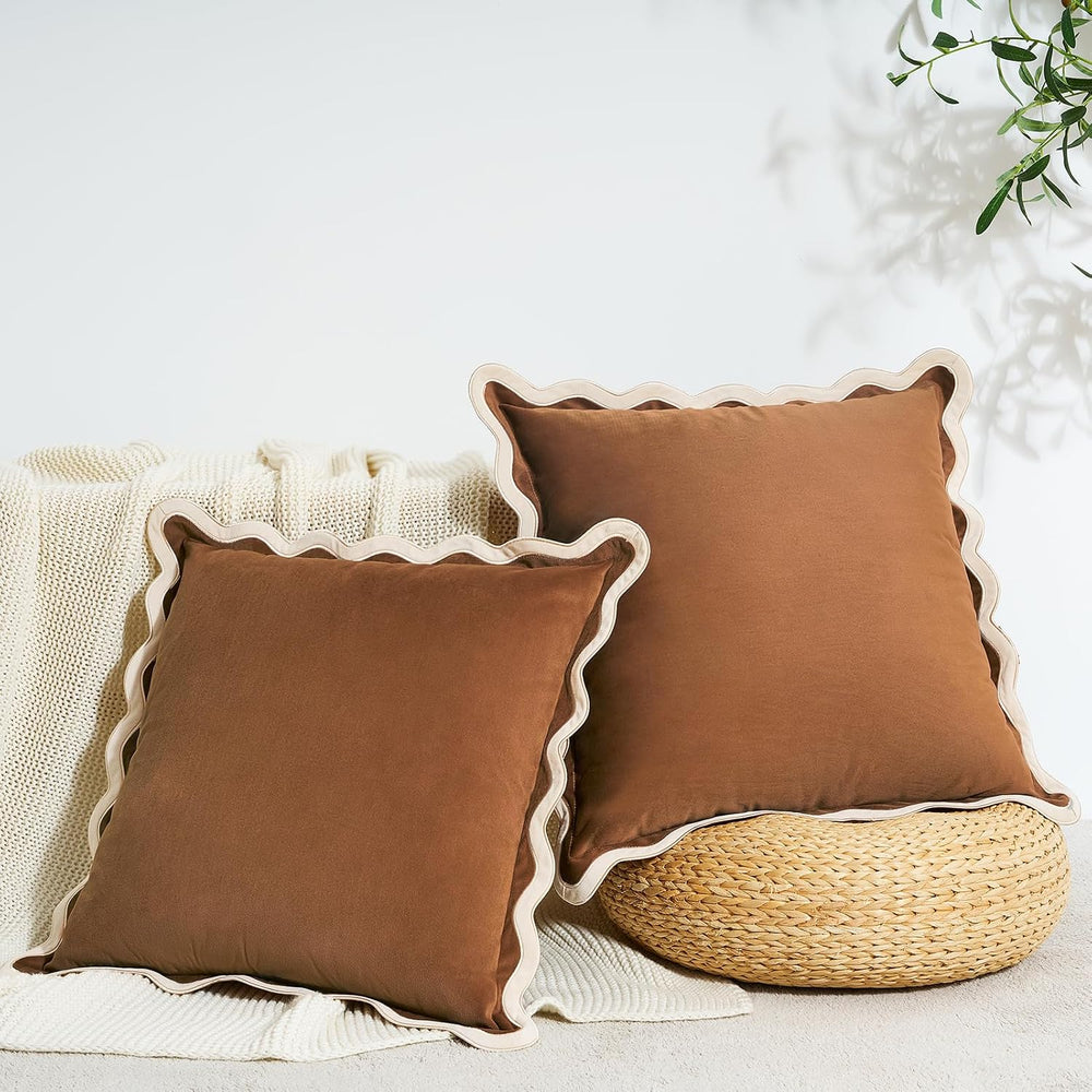 MONDAY MOOSE Decorative Throw Pillow Covers Cushion Cases, Set of 2 Soft Velv...