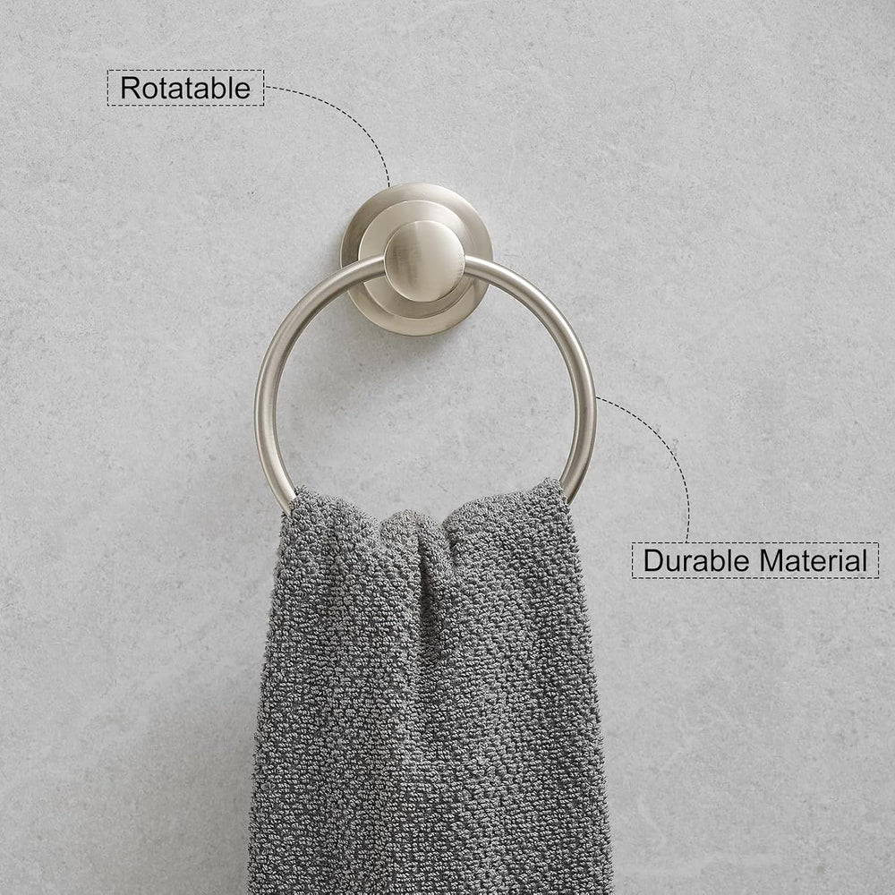 Hoimpro Toilet Paper Holder Towel Ring Set, Wall Mount Brushed Nickel