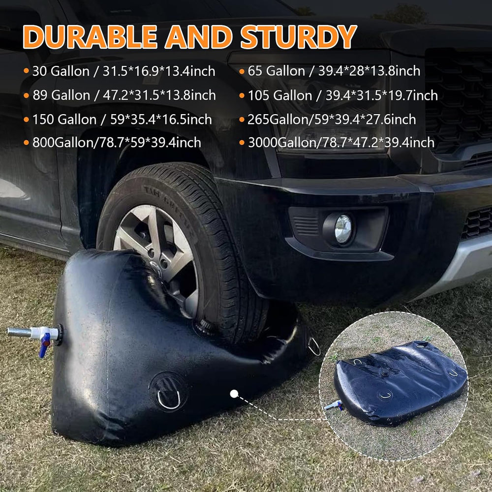 Rodelna Water Storage Bladder, Water Tank 65 Gallon Foldable Portable Water S...