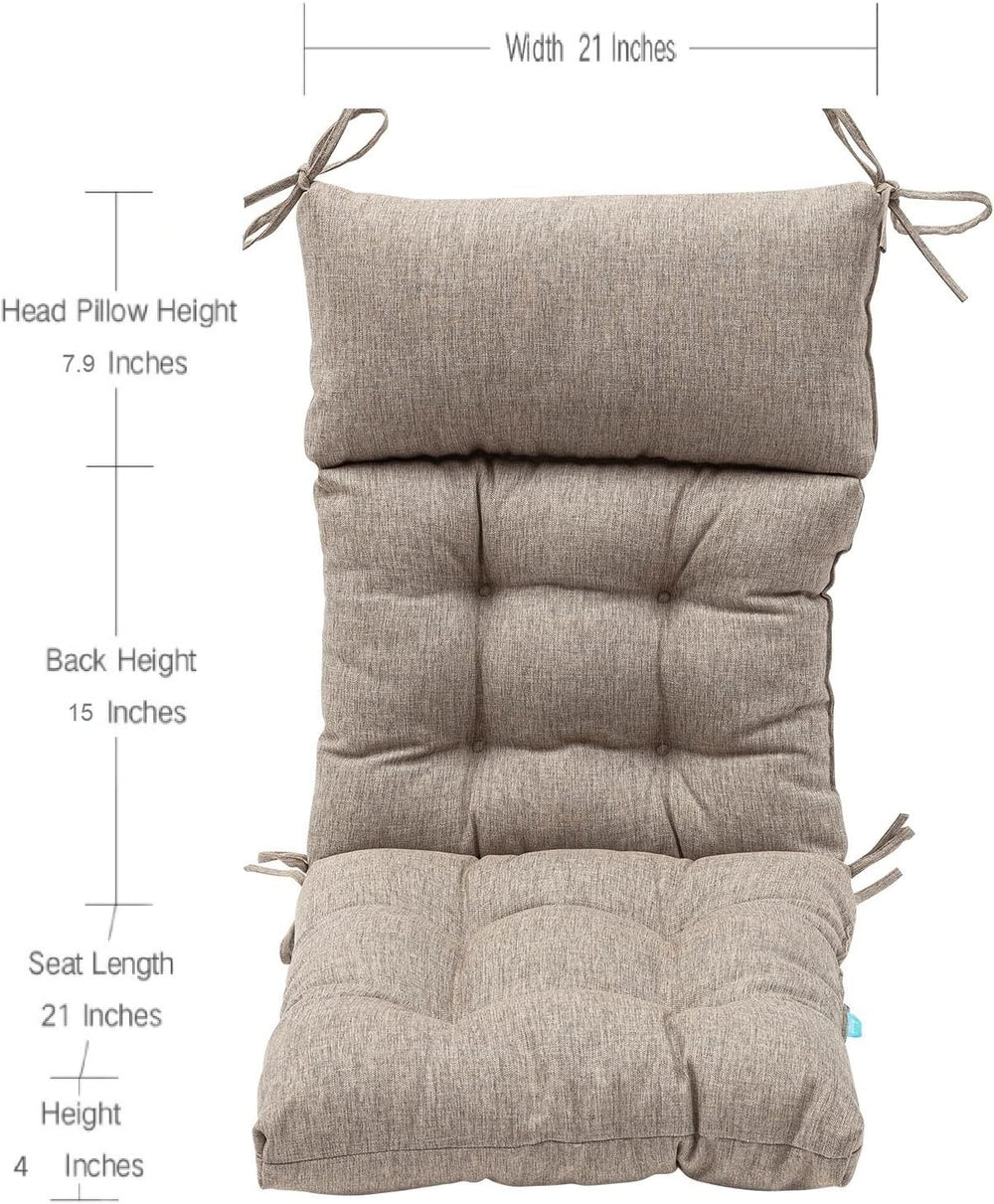 QILLOWAY Outdoor Rocking Chair Cushion 43x21 Inch, 100% Polyester Waterproof ...