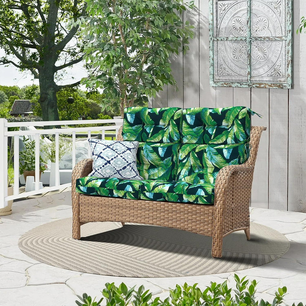 Outdoor High Back Chair Cushions Set of 2, Water-Resistant Chair Cushions for...