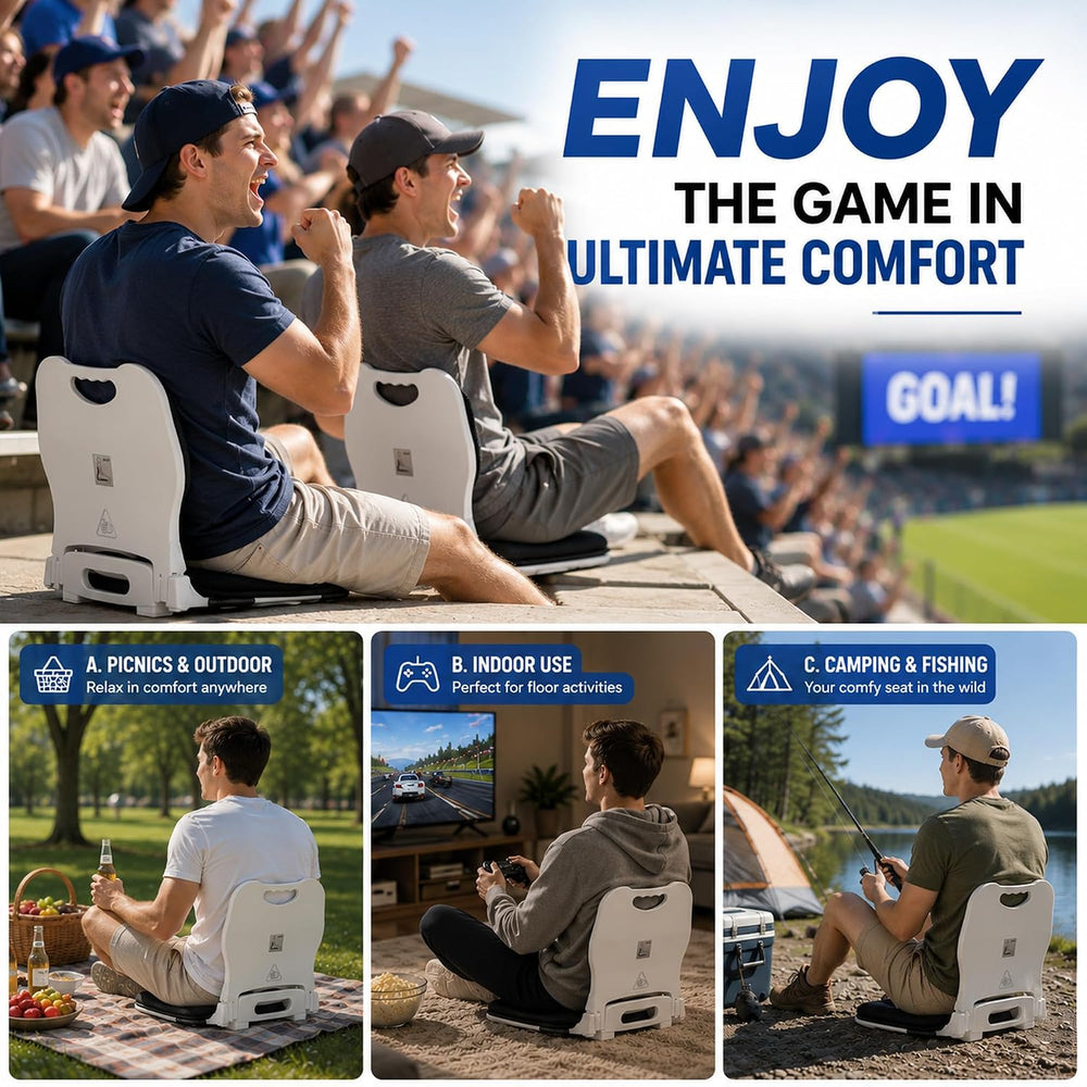 Portable Stadium Seat for Bleachers with Back Support, Carry Bag