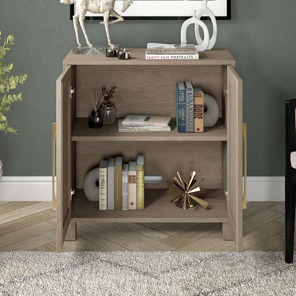 Henn&Hart 28" Accent Cabinet, Sideboard Buffet, Weathered Gray