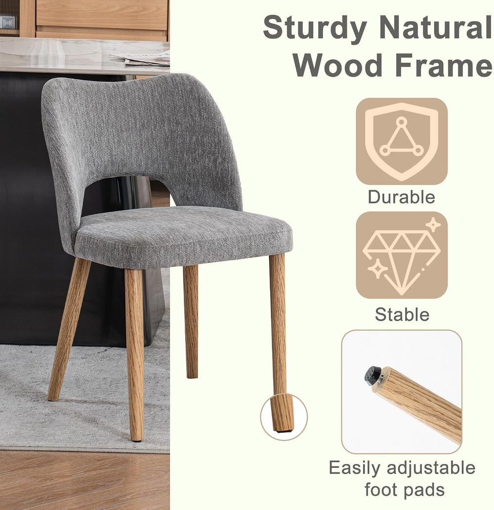 Modern Dining Chairs Set of 4, Upholstered Fabric Kitchen Small Cute Chairs w...