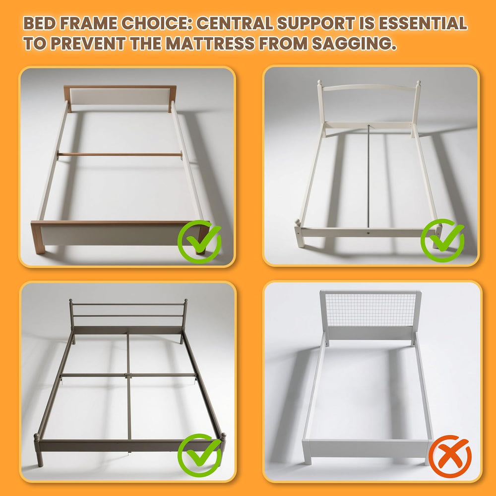 2 Inch Queen Metal Box Spring with Round Corners, Low Profile bed slat
