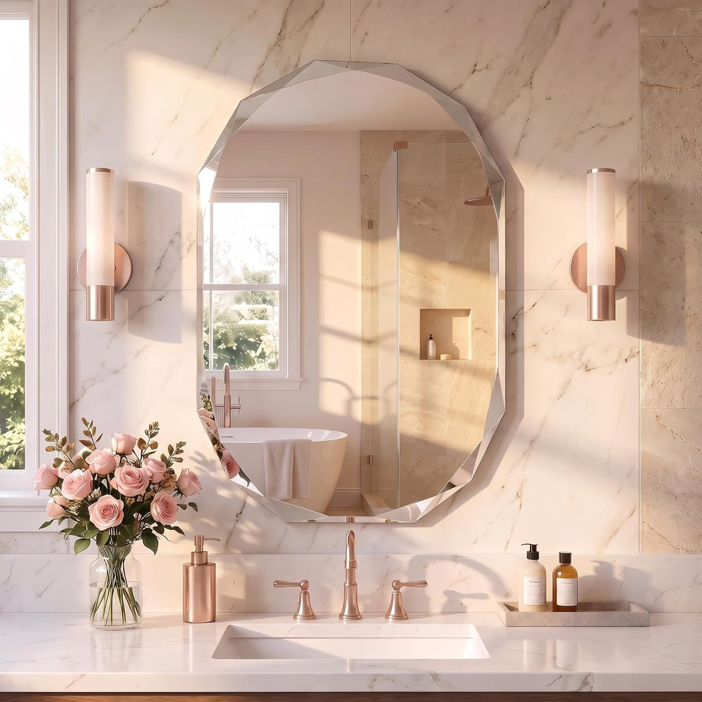 Suidia Bathroom Mirror, 20"x 28" Wall Mirror, Frameless Bathroom Mi...