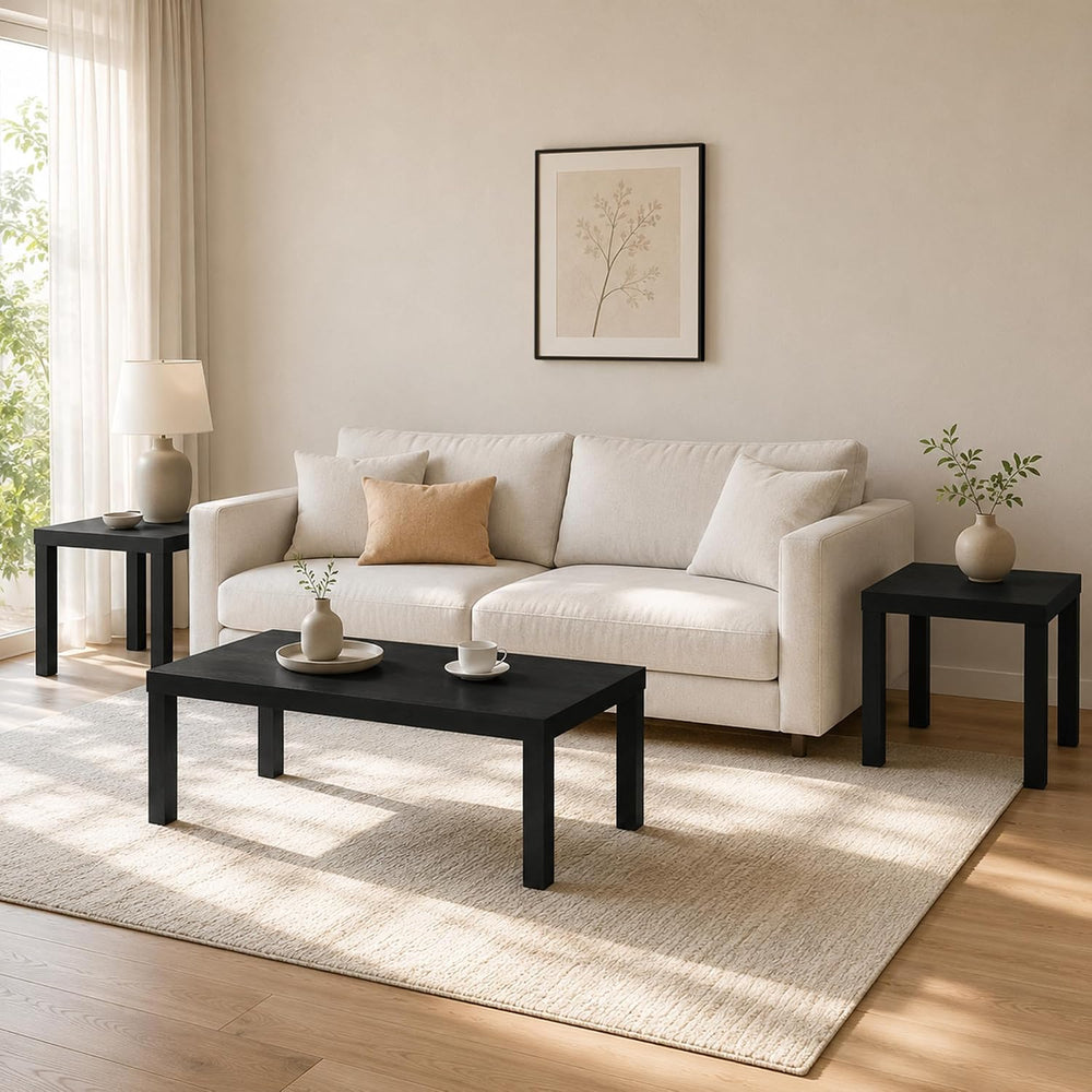 Bayan Coffee Table, Square Side Table or Small Spaces, Living Room, Black