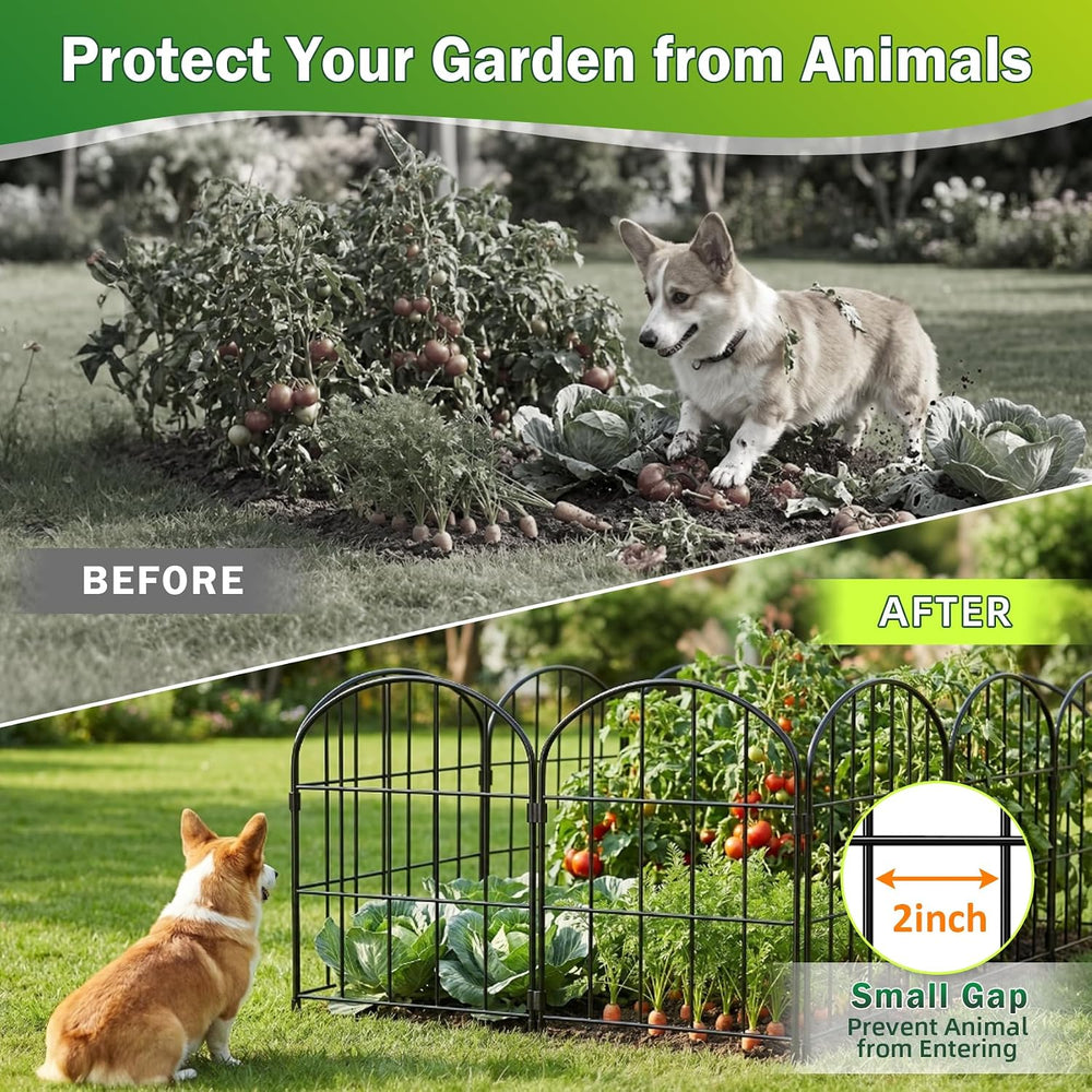 20.58ft (L) x 24in (H) Decorative Garden Fence Panels - Animal Barrier Fence ...
