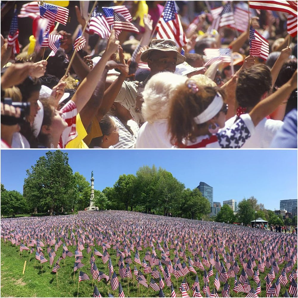 24 Pcs 12x18 Inch American Flags on Stick for Outside Multi-Purpose Use