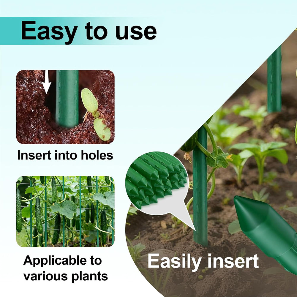 50pcs Garden Stakes 4FT, Plastic Coated Steel Plant Stakes Specifically Desig...