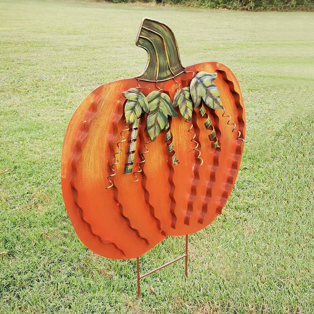 Pumpkin Garden Stakes Sign Outdoor Fall Decor Autumn Yard Stake Lawn Art