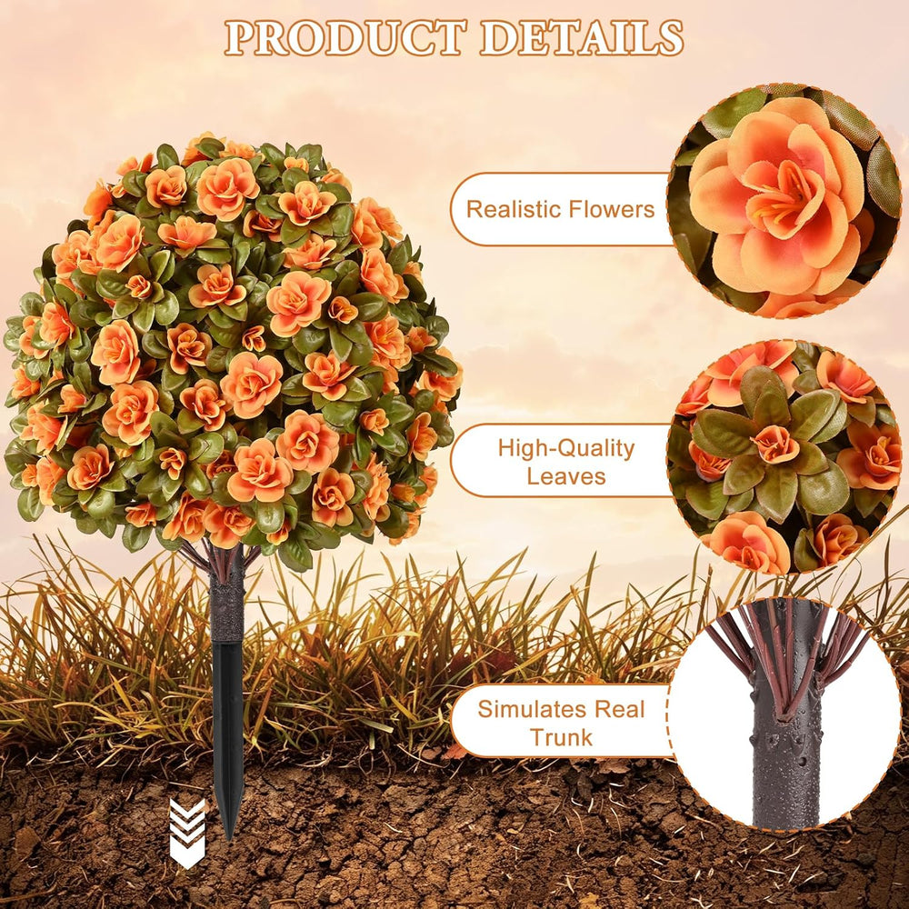 Waipfaru Artificial Mums for Outdoors, Fake Bushes Topiary Ball Fall Decor