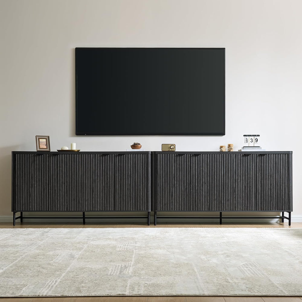 Fatmok Sideboard Buffet Cabinet with Storage, 65" Fluted Credenza Accent...