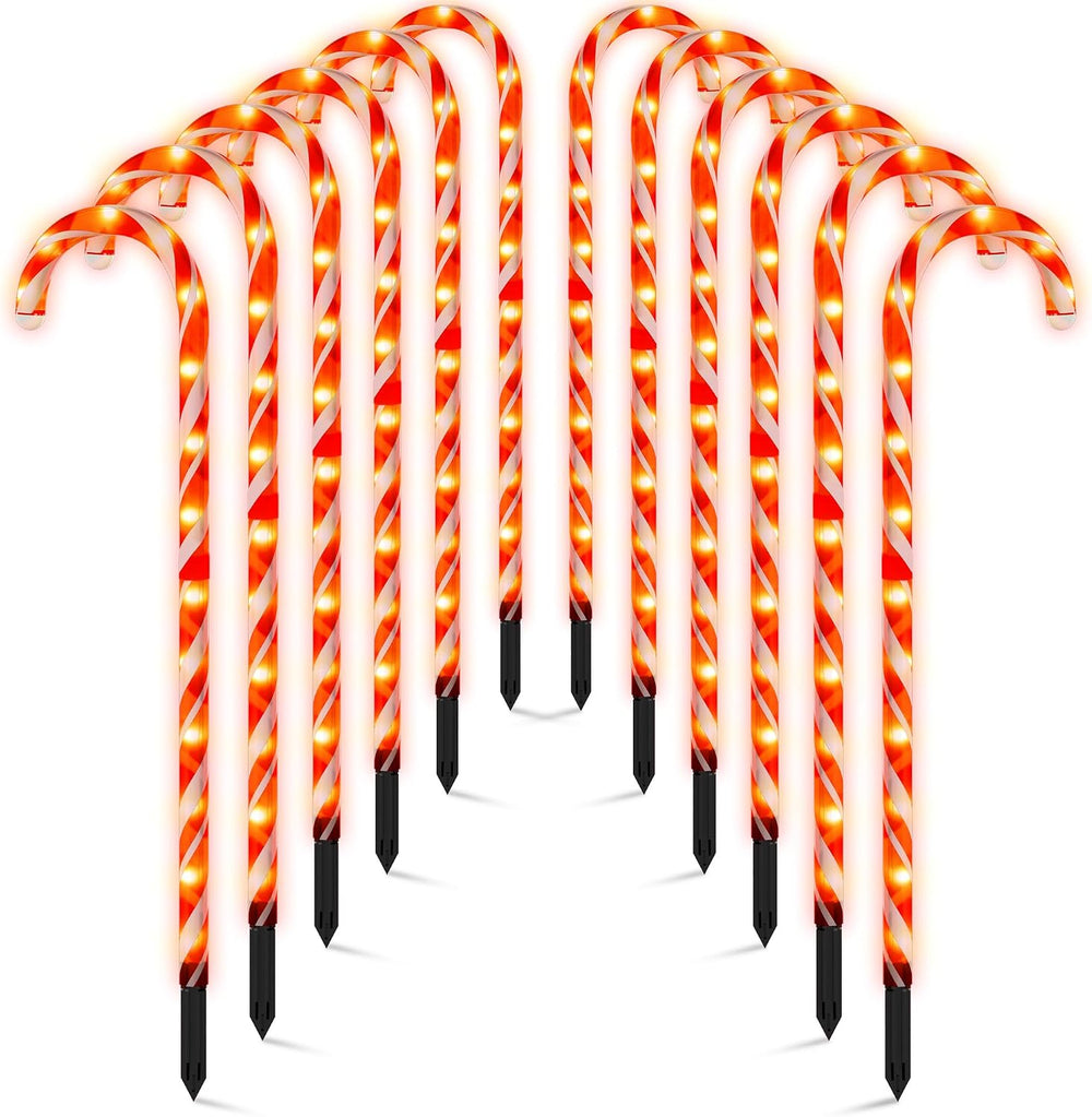COOLWUFAN 40" Candy Cane Lights for Outdoor Christmas Decorations, Set o...