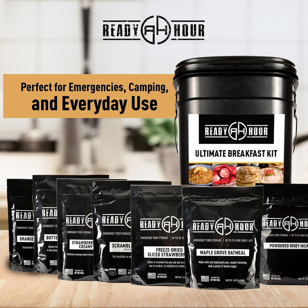 Ready Hour Breakfast Bucket (128 Servings), Emergency Food Supply, Emergency ...
