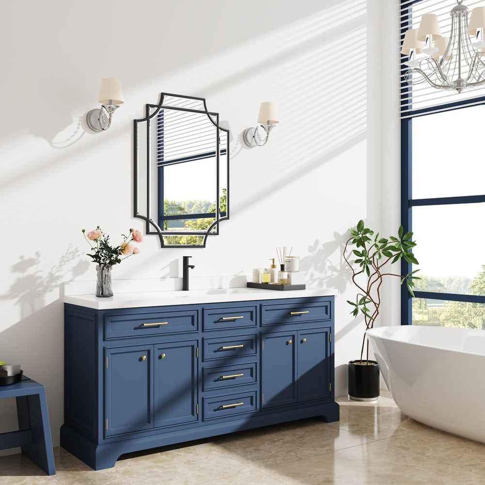 24x32 Inch Bathroom Mirrors for Over Sink, Framed Mirrors for Wall Black