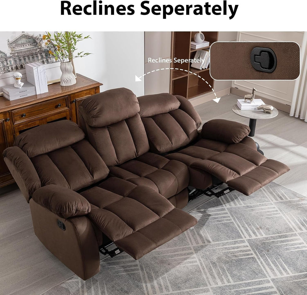 EBELLO Manual Reclining Sofa Set, Classic Recliner Sofa with Overstuffed Arms...