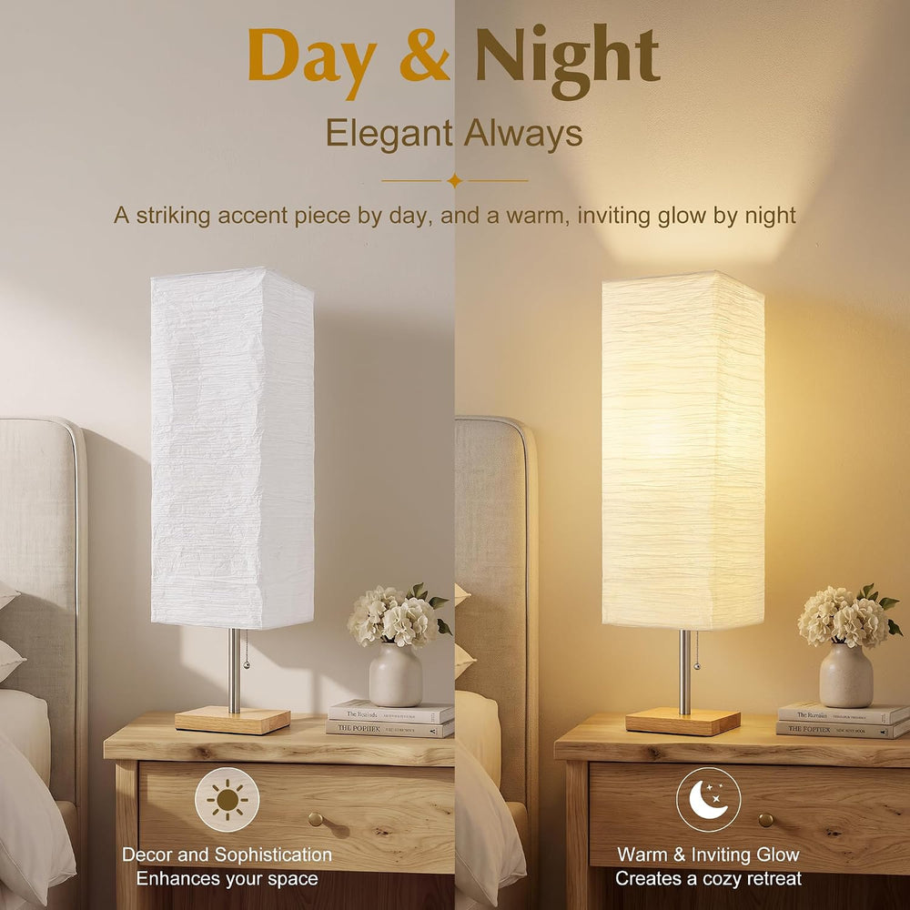 Bedside Table Lamp for Bedroom, 25.75" Tall Lamp for Living Room, 3CCT