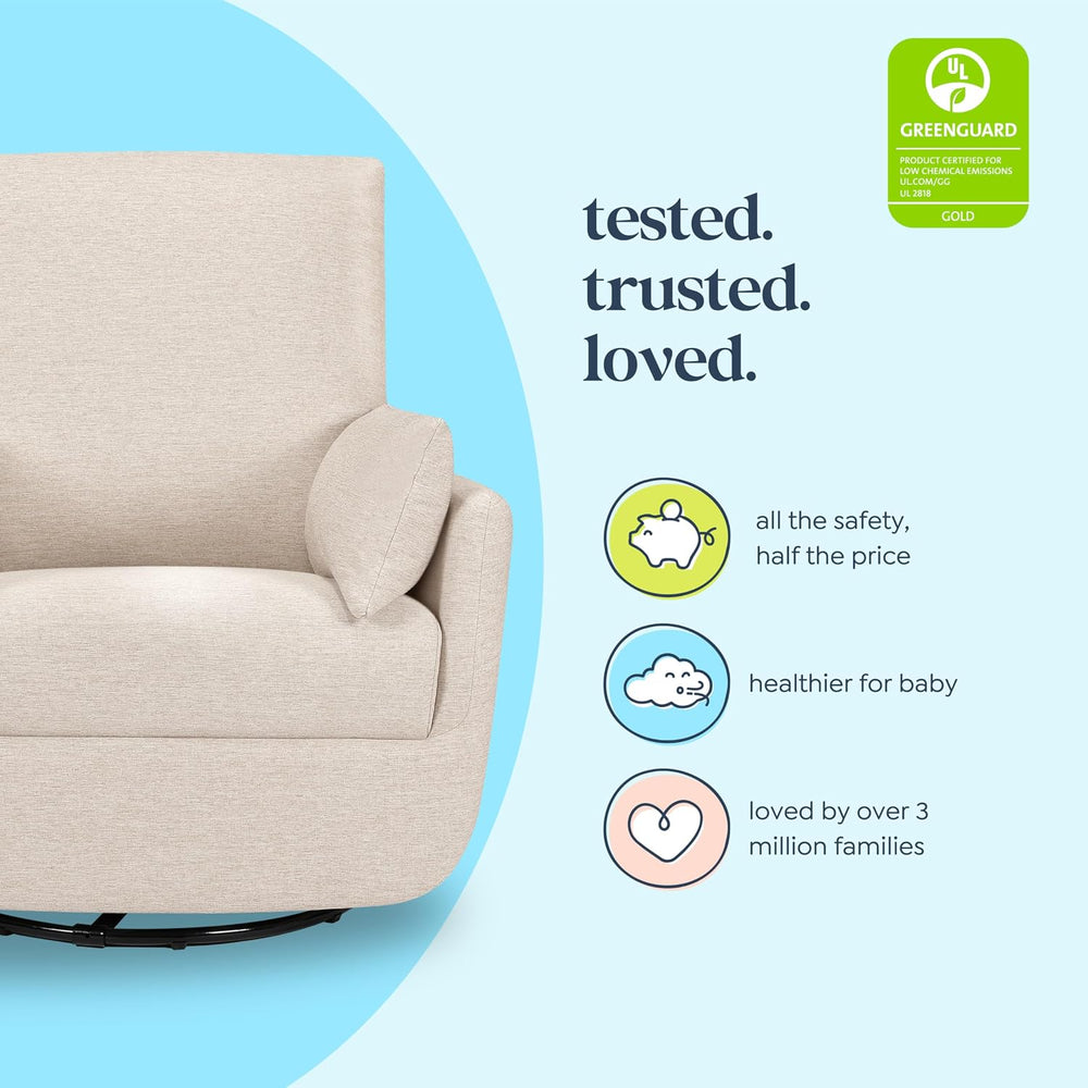 Davinci Juno Swivel Glider, GREENGUARD Gold Certified, Beach