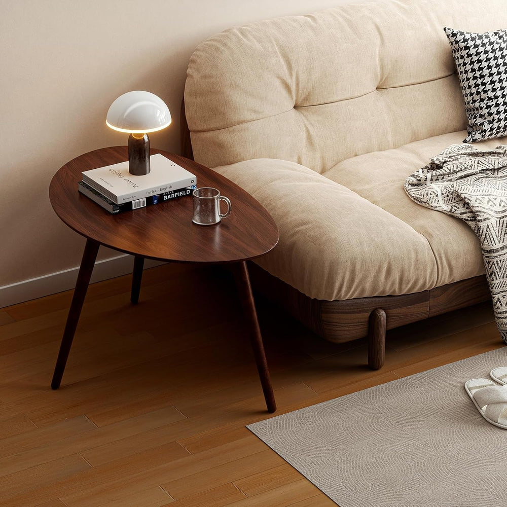 Small Oval Coffee Table, 25.6'' Small Mid Century Modern End Table fo...