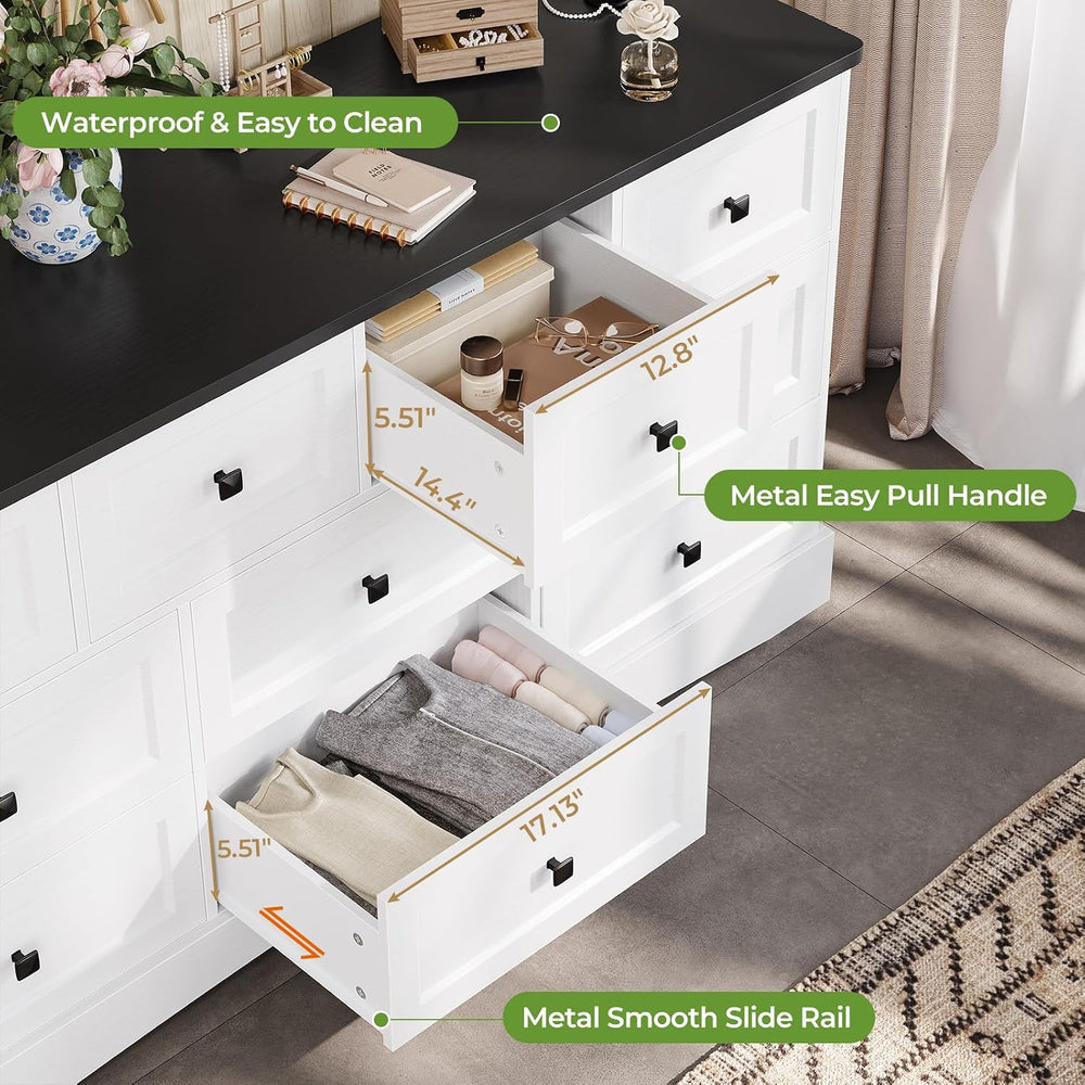 Hasuit Dresser for Bedroom with 10 Drawers, 55.2" Long Dressers with Cha...
