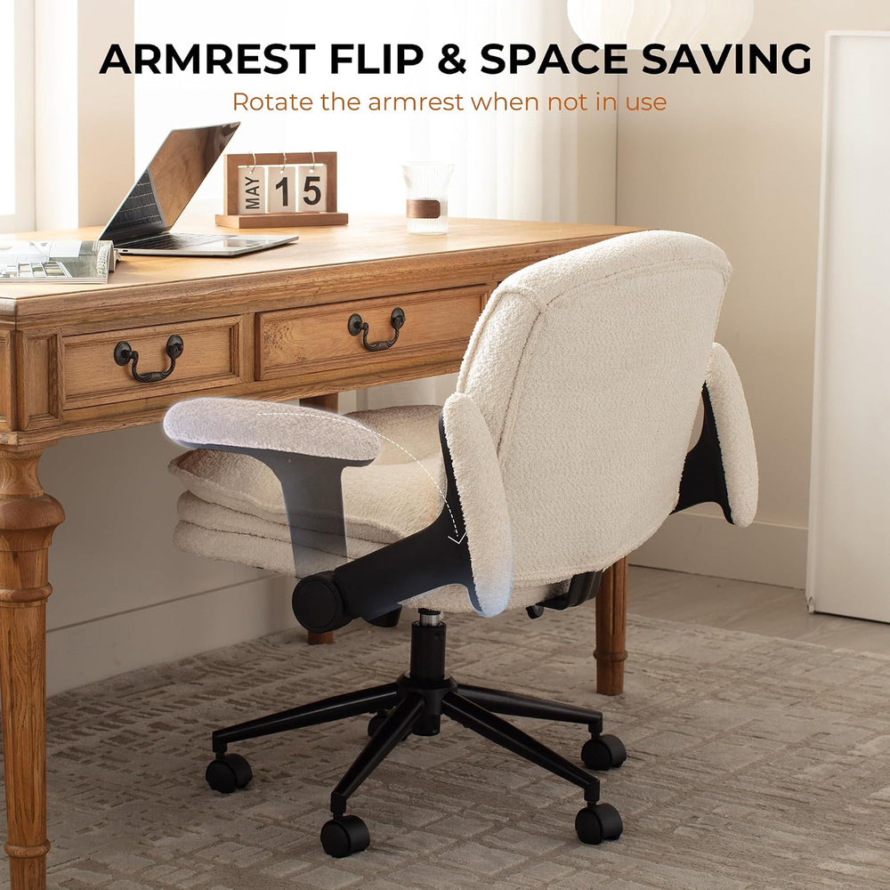 Dowinx Criss Cross Chair with Adjustable Flip-up Arms and Wheels, Comfort Erg...