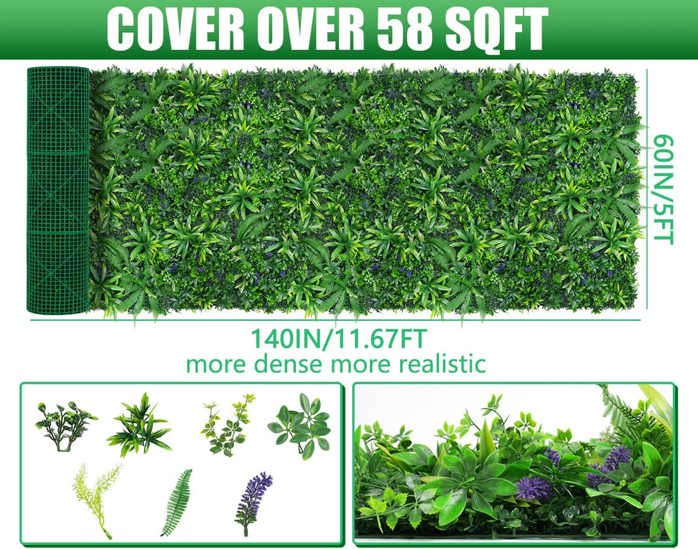 Grooy Artificial Boxwood Roll Panels 60"x140"(58 SQFT)
