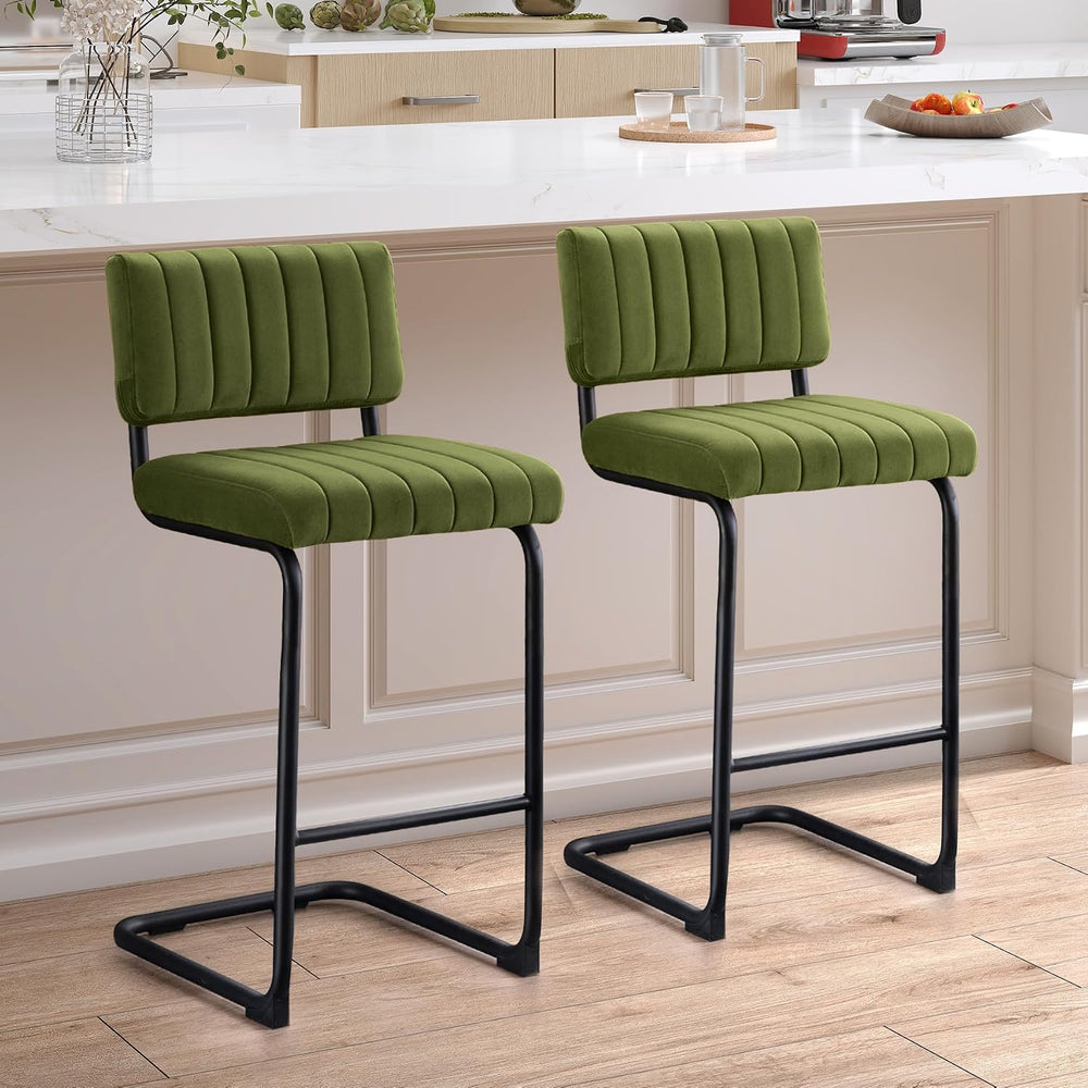 ONEVOG 24.6'' Counter Height Bar Stools Set of 2, Mid-Century Modern ...