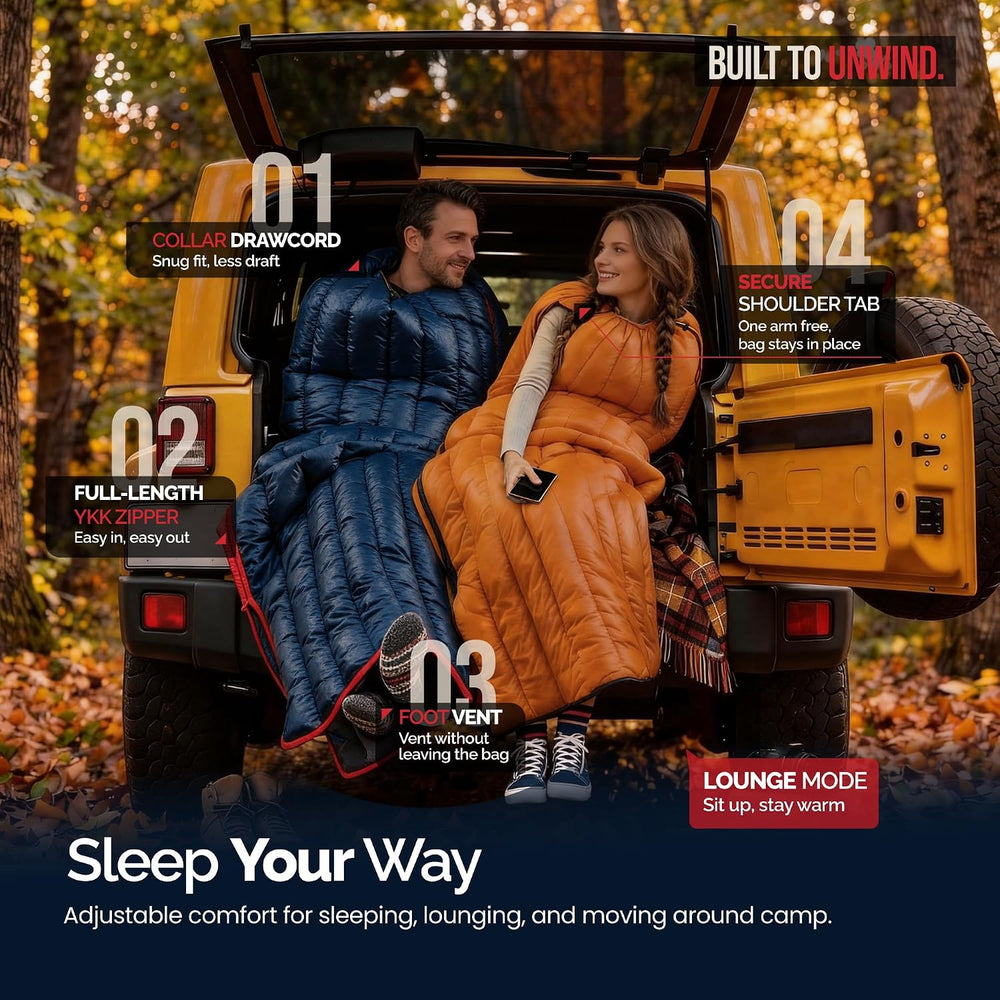 ZOOOBELIVES Ultralight Down Sleeping Bag for Adults, 27 oz 650 Fill Power, 50...