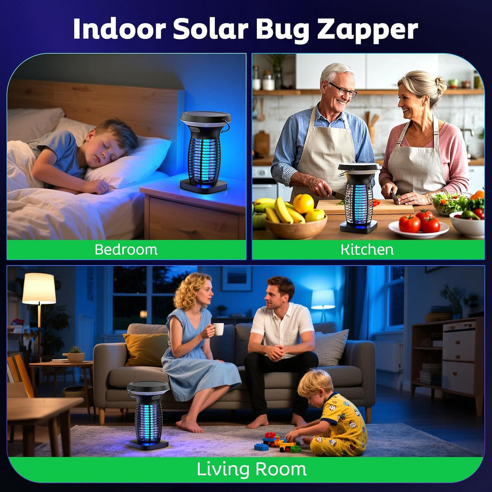 OnBeam Solar Powered Bug Zapper, Outdoor Mosquito Fly Zapper for Patio