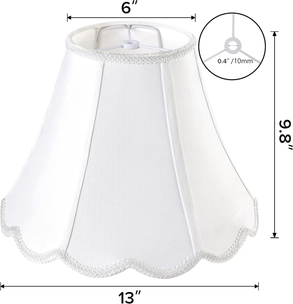 GO&SO Off White Bell Lamp Shade, Medium, 6"×13"×9.8", Scal...