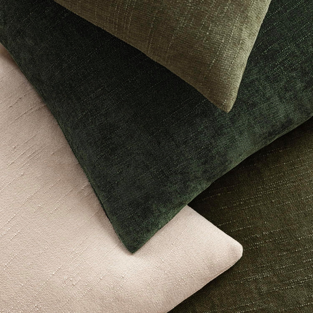 Foindtower Solid Textured Chenille Throw Pillow Covers 26x26,Dark Green