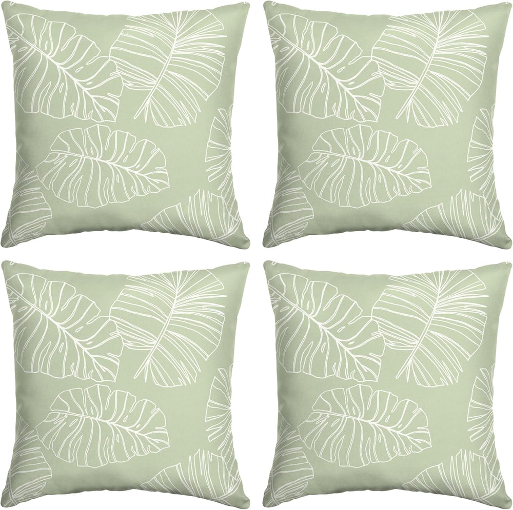 Arden Outdoor Toss Pillow, 2-Pack, 16x16, Coastal Green Leaf