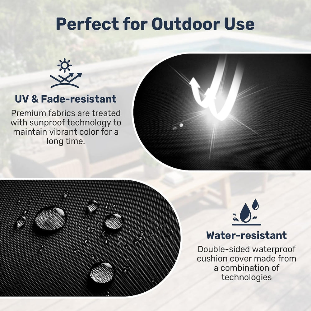 UNIKOME Outdoor Seat Cushions 24 X 24 Inch - Water-Resistant & Fade Resis...