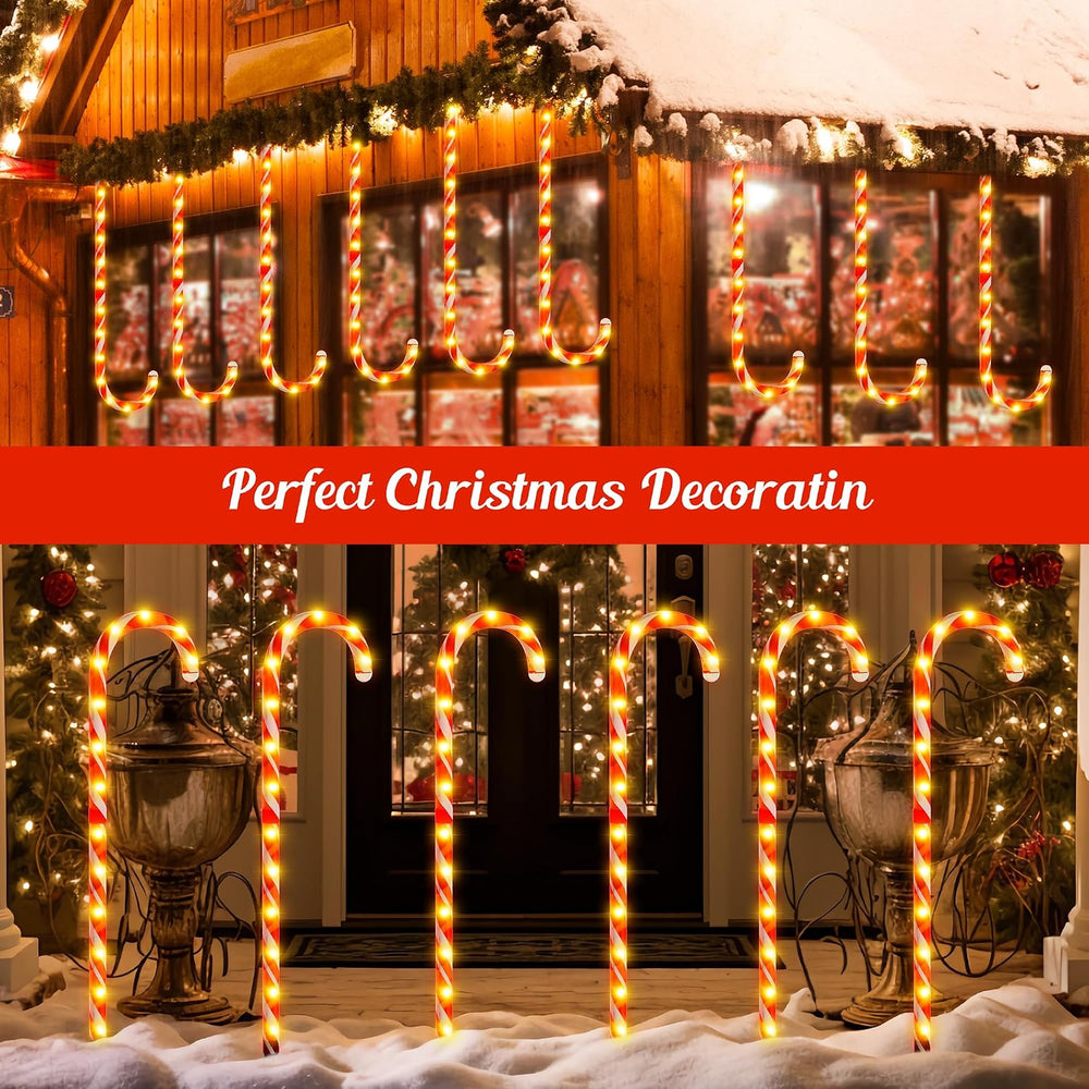 COOLWUFAN 40" Candy Cane Lights for Outdoor Christmas Decorations, Set o...