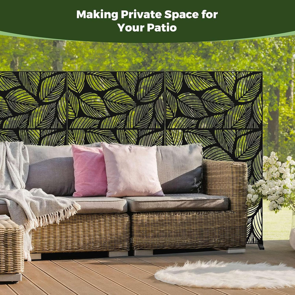 Kingsyard 72x47 Inch Metal Privacy Screen Outdoor Freestanding