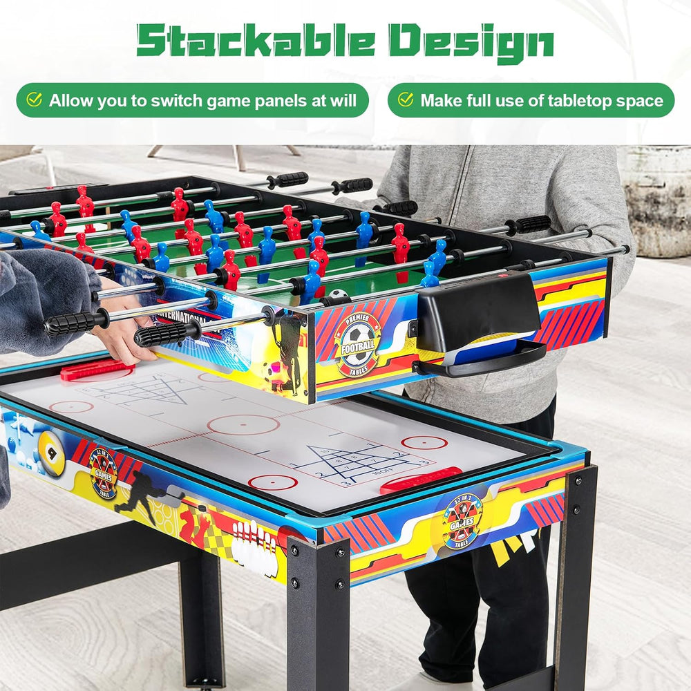 GYMAX 12 in 1 Multi Game Table, 48" Combo Game Table w/Billiards, Foosba...