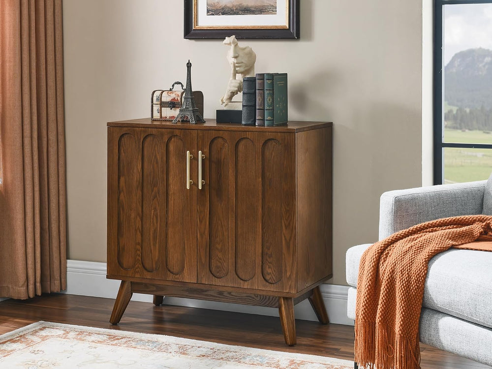 LKTART Small Sideboard Buffet,Mid Century Modern Storage Cabinet with Doors
